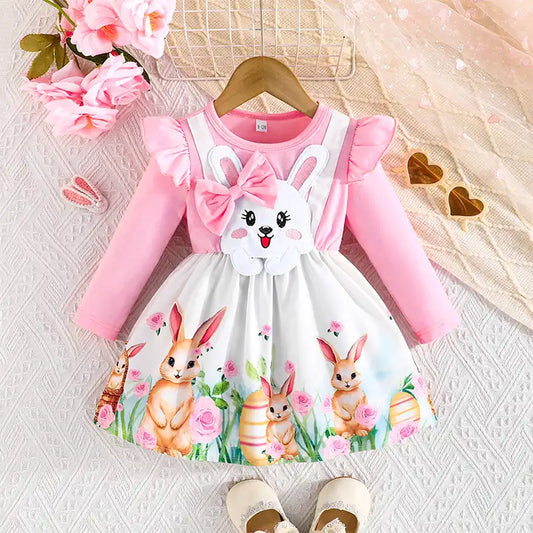 Why the Cute Bunny Embroidered Dress with Bows is the Perfect Seasonal Must-Have for Baby Girls