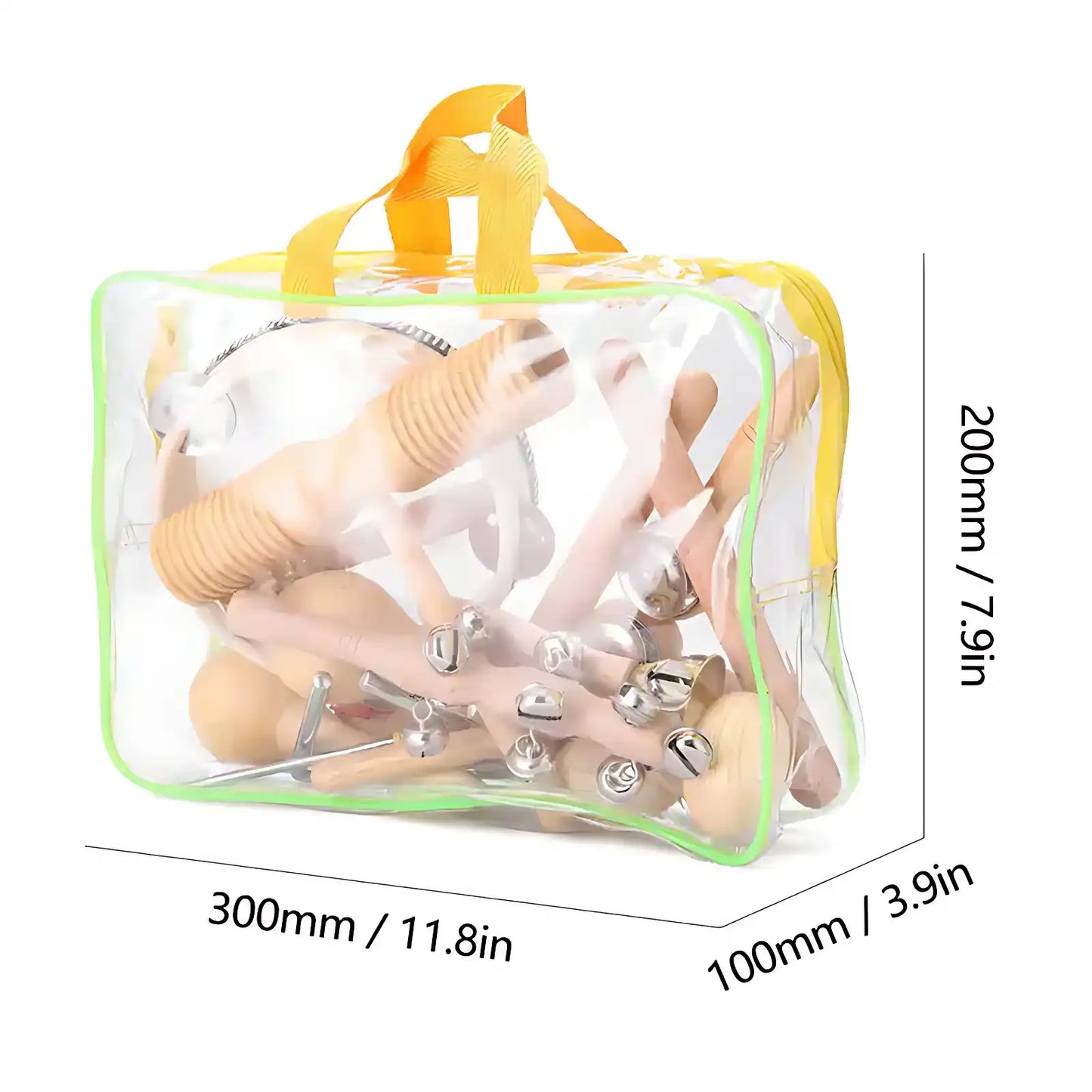 10-Piece Natural Wooden Percussion Set with Carry Bag - CutePopToy