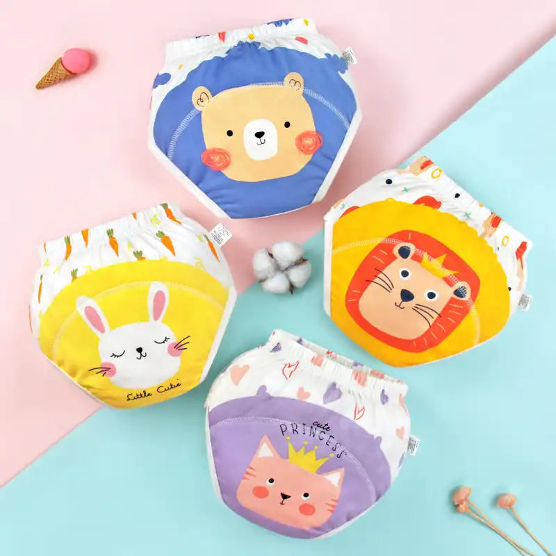 4 PC Unisex Baby Training Pants Cotton Underwear - CutePopToy