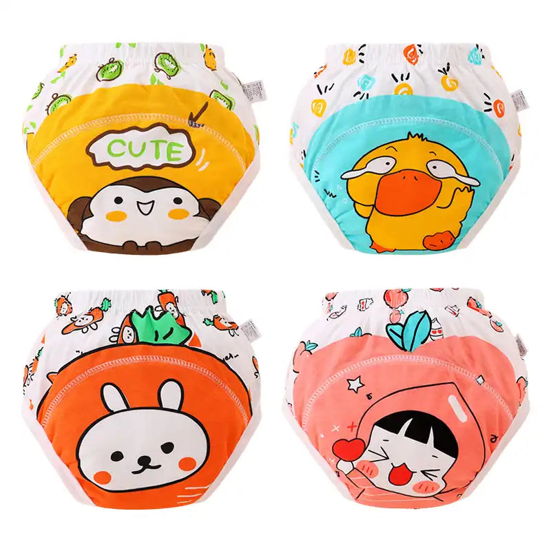 4 PC Unisex Baby Training Pants Cotton Underwear - CutePopToy