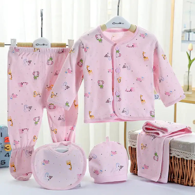 5-Piece Newborn Cotton Outfit Set for 0-3 Months