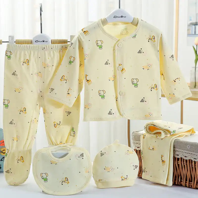 5-Piece Newborn Cotton Outfit Set for 0-3 Months