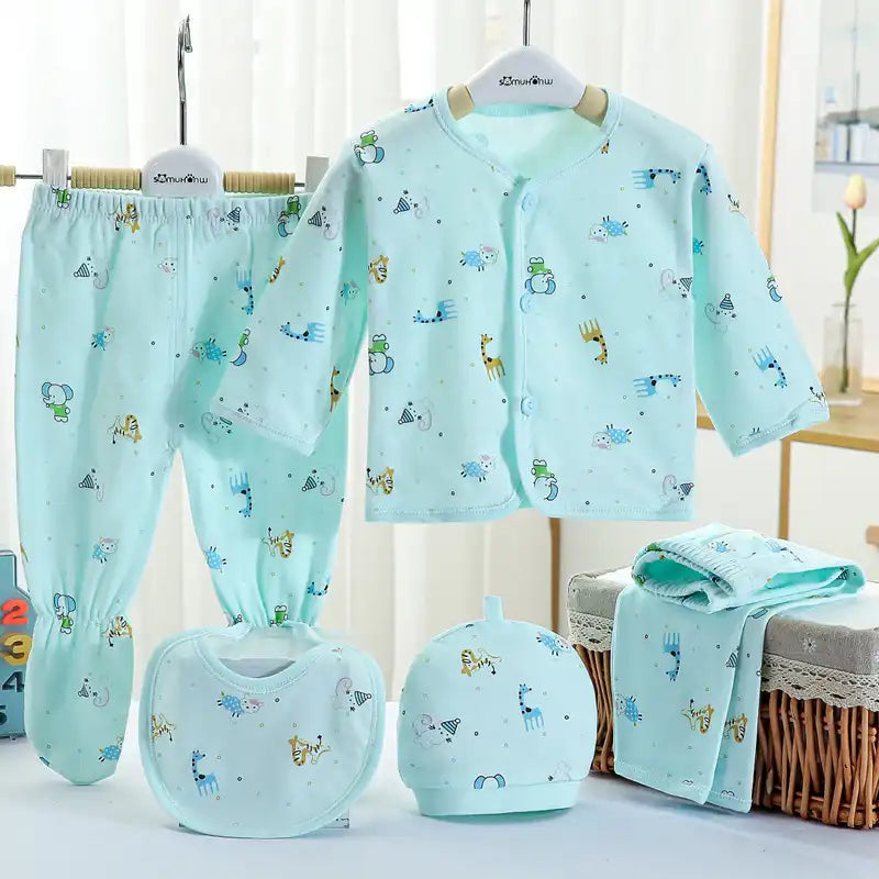 5-Piece Newborn Cotton Outfit Set for 0-3 Months