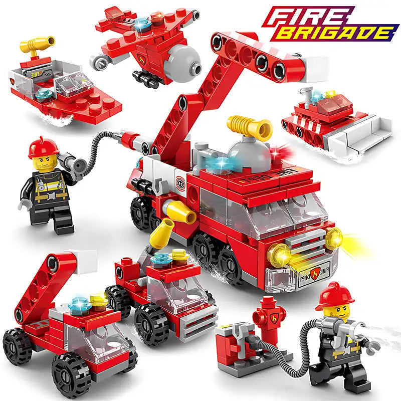 6-in-1 City Police Car Mini Building Set for Kids - CutePopToy