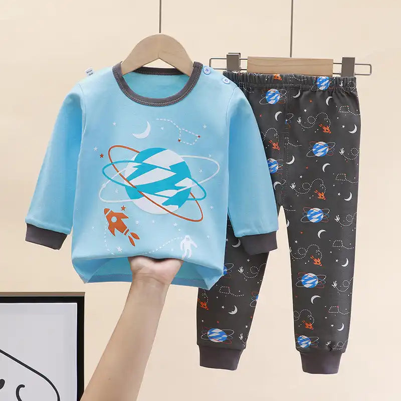Adorable Animal Print Cotton Pajama Set for Kids