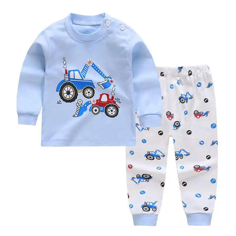Adorable Animal Print Cotton Pajama Set for Kids