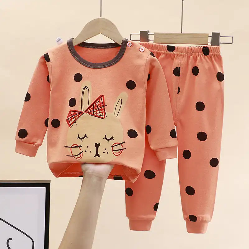 Adorable Animal Print Cotton Pajama Set for Kids