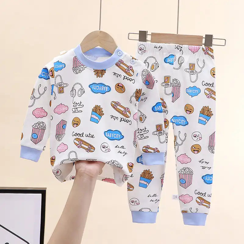 Adorable Animal Print Cotton Pajama Set for Kids