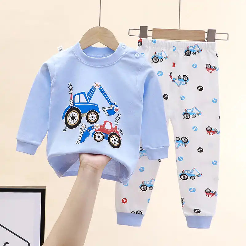 Adorable Animal Print Cotton Pajama Set for Kids