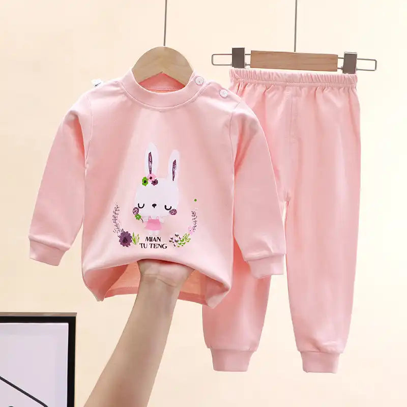 Adorable Animal Print Cotton Pajama Set for Kids
