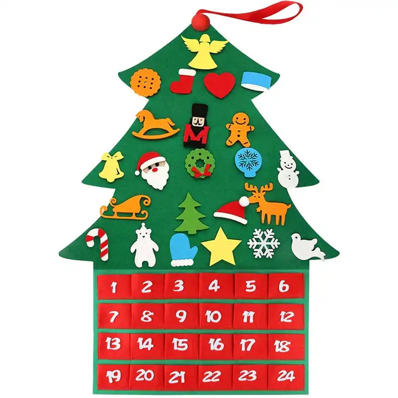 Advent Calendar - Felt Christmas Tree with 24 Decorations - CutePopToy
