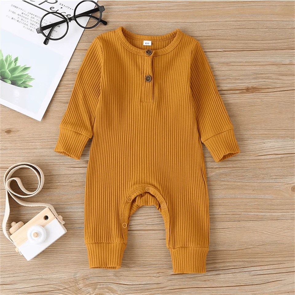 Autumn Cotton Baby Romper - Long Sleeve Jumpsuit for Newborns - CutePopToy