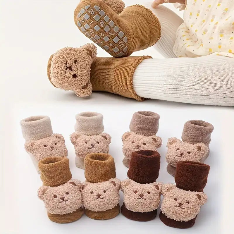 Baby Bear Slipper Socks Anti-slip Rubber Dot Floor Socks - CutePopToy