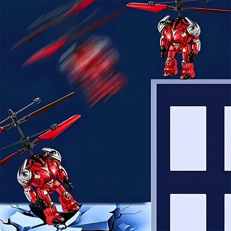 Children's Gesture Controlled Infrared Flying Mecha Warrior Toy - CutePopToy