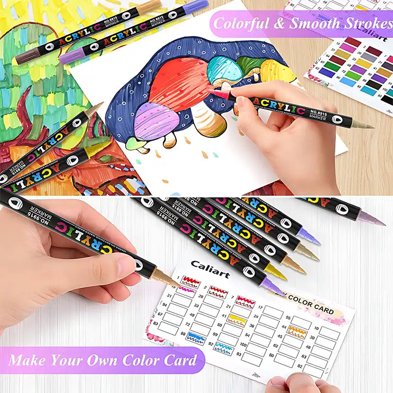 Colorful Double-Tip Acrylic Paint Markers (12/24/36 pcs) - CutePopToy