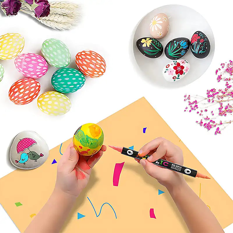 Colorful Double-Tip Acrylic Paint Markers (12/24/36 pcs) - CutePopToy