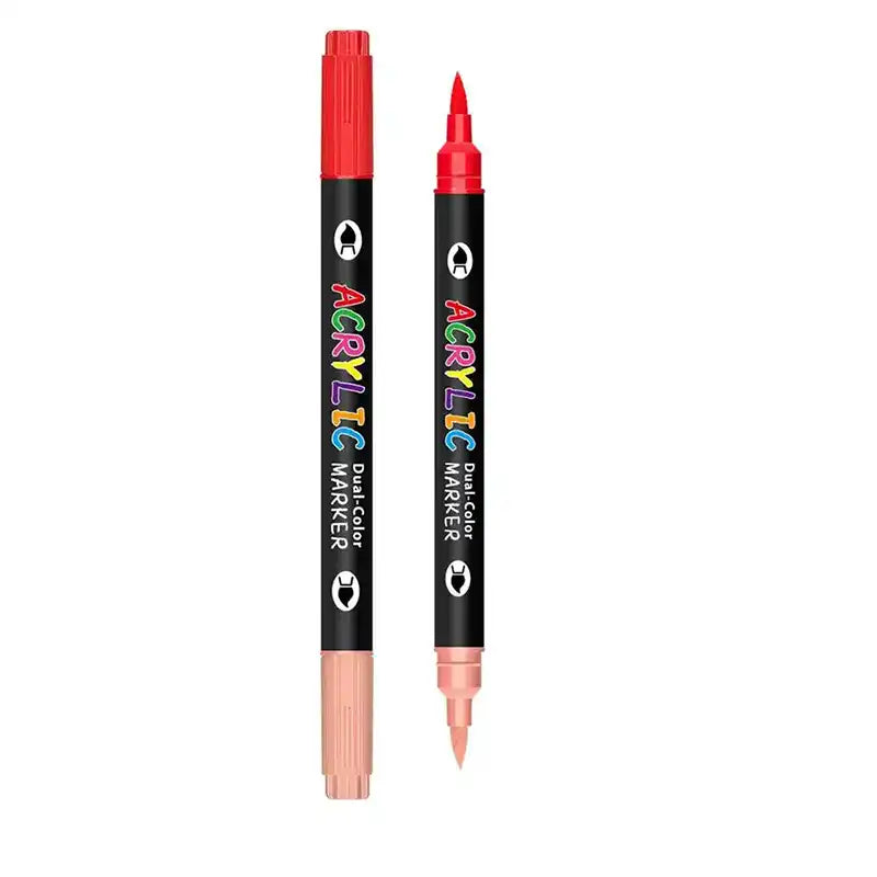 Colorful Double-Tip Acrylic Paint Markers (12/24/36 pcs) - CutePopToy