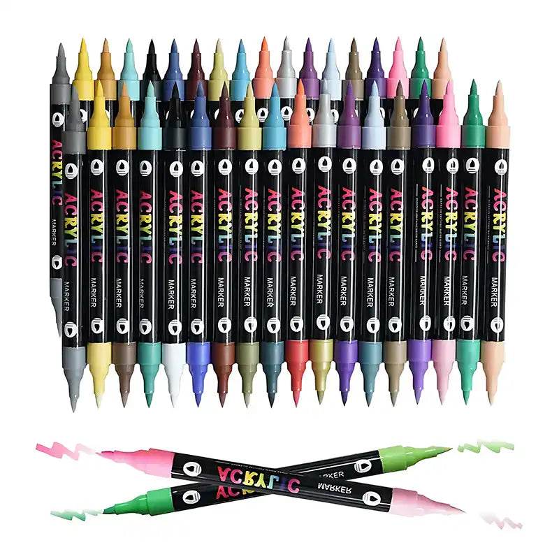 Colorful Double-Tip Acrylic Paint Markers (12/24/36 pcs) - CutePopToy