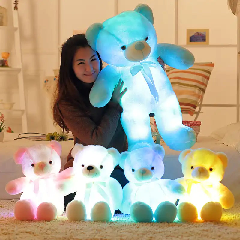 Colorful Glowing Plush Bear 3D Plush Toy (50cm) - CutePopToy