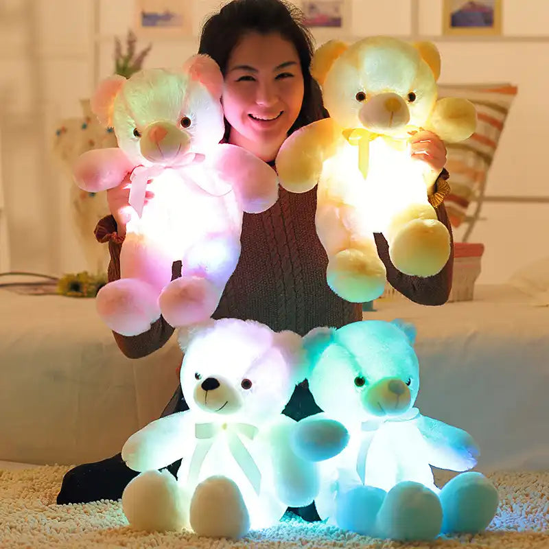 Colorful Glowing Plush Bear 3D Plush Toy (50cm) - CutePopToy