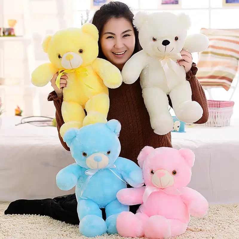 Colorful Glowing Plush Bear 3D Plush Toy (50cm) - CutePopToy