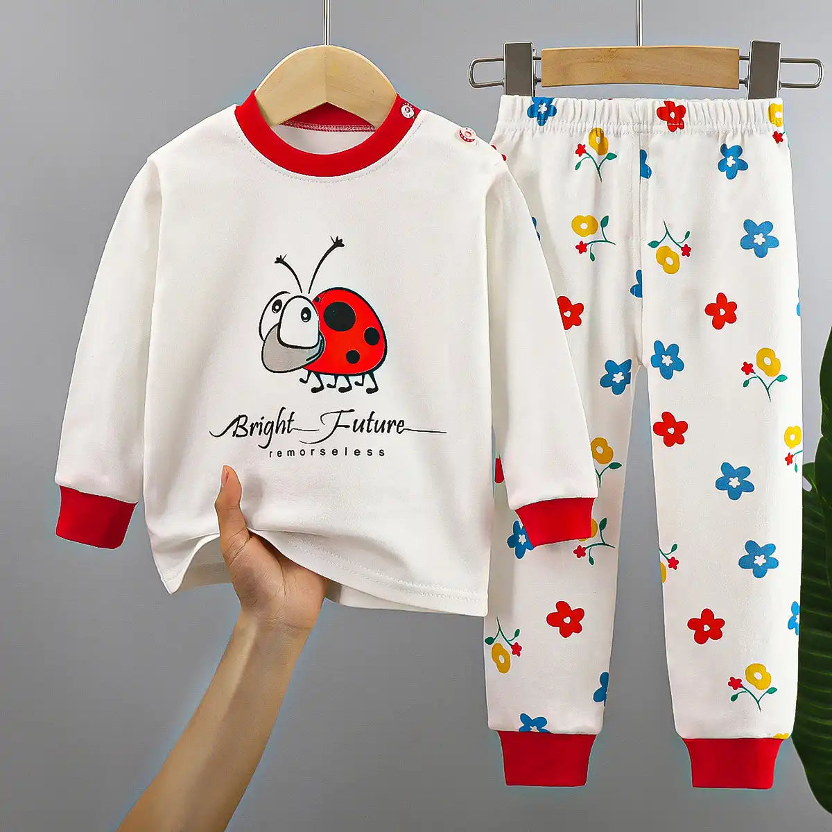 Cute Cartoon Long Sleeve Baby Pajamas - Soft Cotton with Snaps