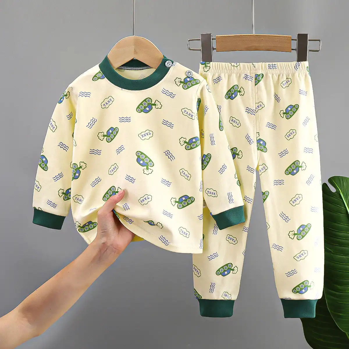 Cute Cartoon Long Sleeve Baby Pajamas - Soft Cotton with Snaps