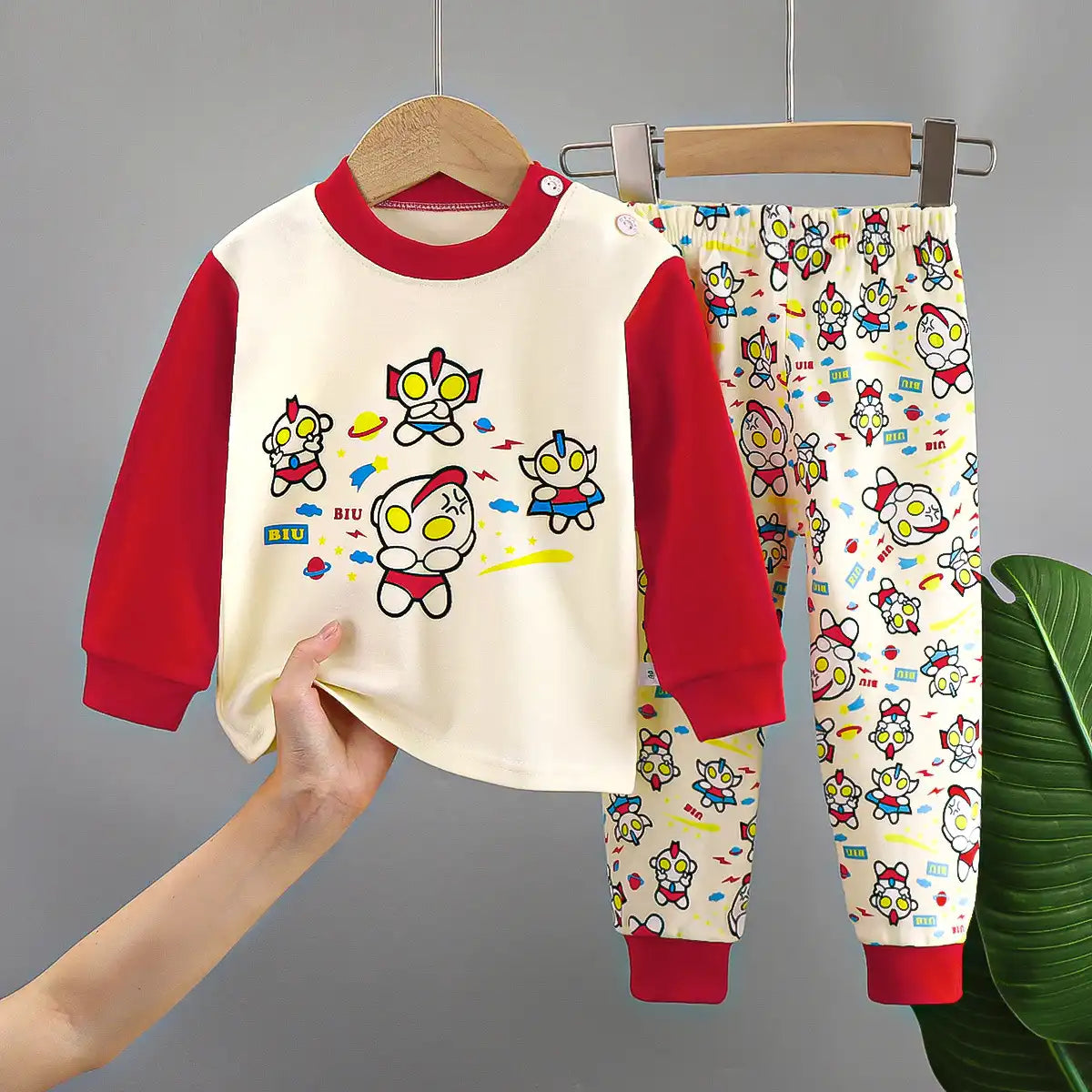 Cute Cartoon Long Sleeve Baby Pajamas - Soft Cotton with Snaps