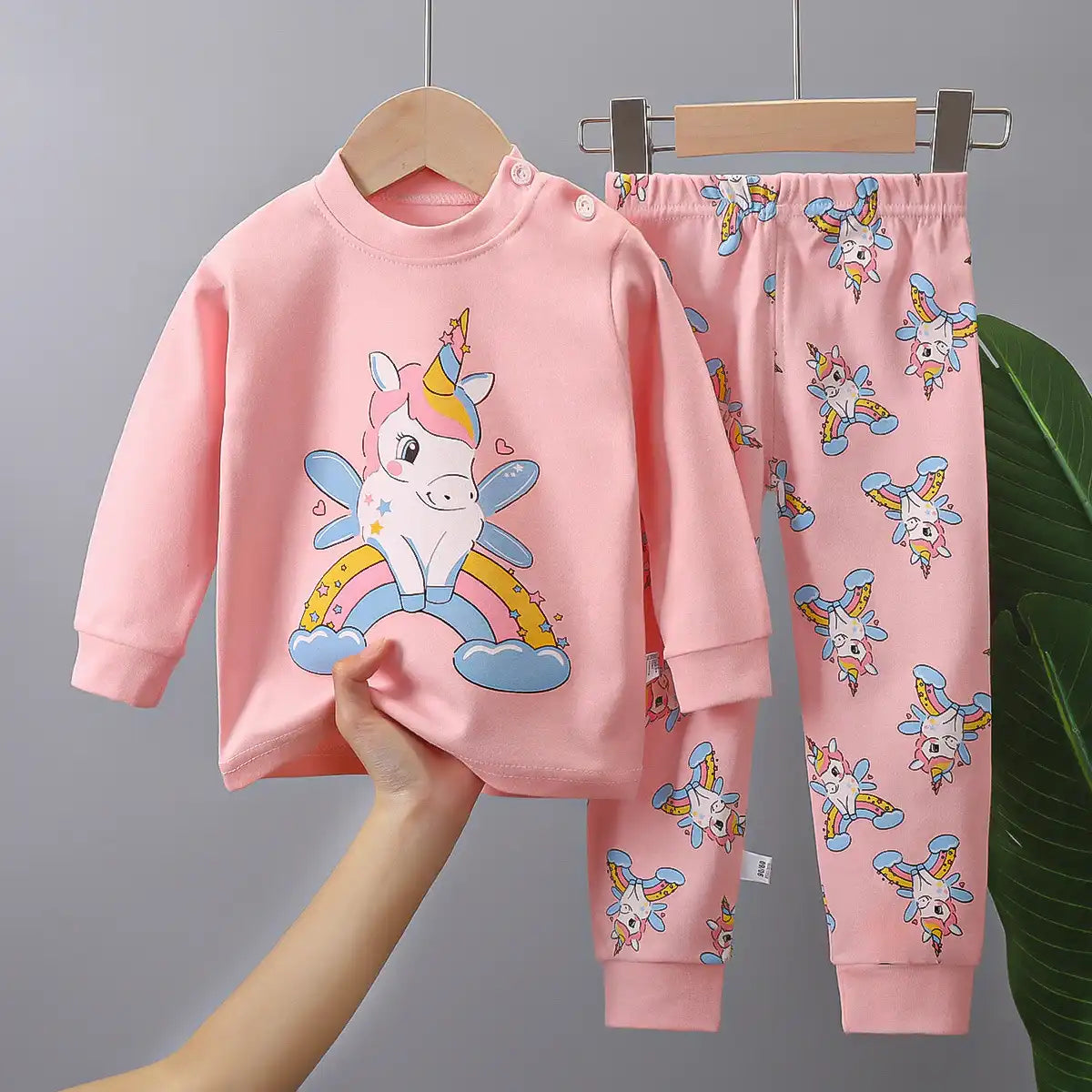 Cute Cartoon Long Sleeve Baby Pajamas - Soft Cotton with Snaps