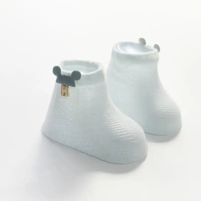 4 Pairs Cute Lightweight Breathable Cotton Newborn Socks
