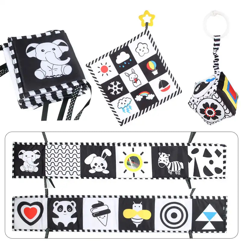 Early Baby Stimulation 3-Piece Set with Fun Mirror - CutePopToy