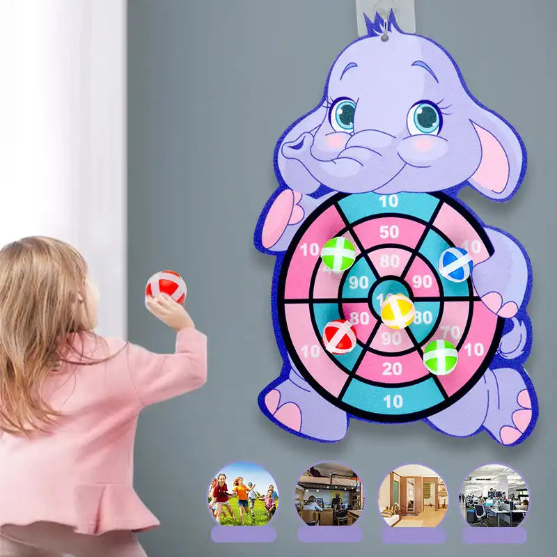 Montessori Children's Cartoon Animal Dart Board - CutePopToy