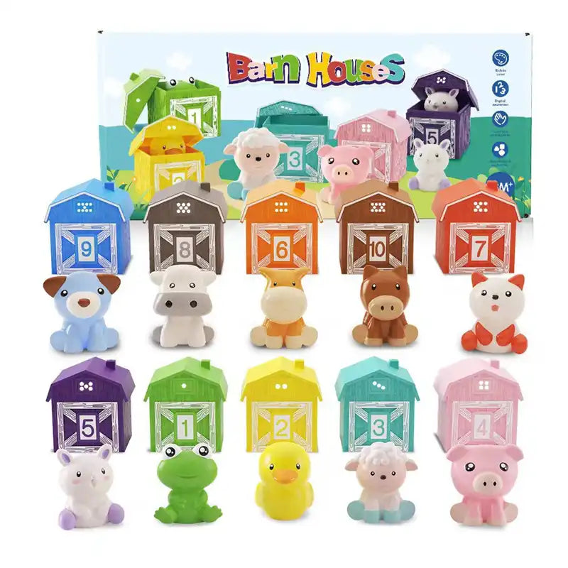 Montessori Farm Toys for Kids: Counting, Animals, Barn, Colors, Numbers - CutePopToy