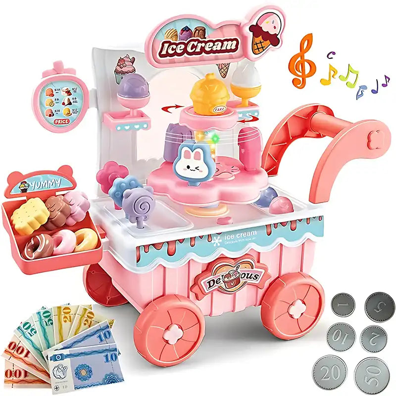 Montessori Ice Cream Truck Playset for Ages 3-5 - CutePopToy