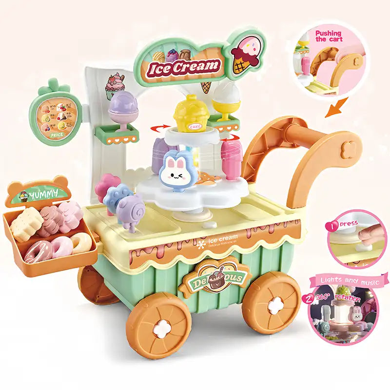 Montessori Ice Cream Truck Playset for Ages 3-5 - CutePopToy