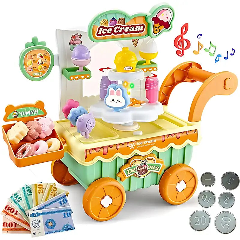 Montessori Ice Cream Truck Playset for Ages 3-5 - CutePopToy