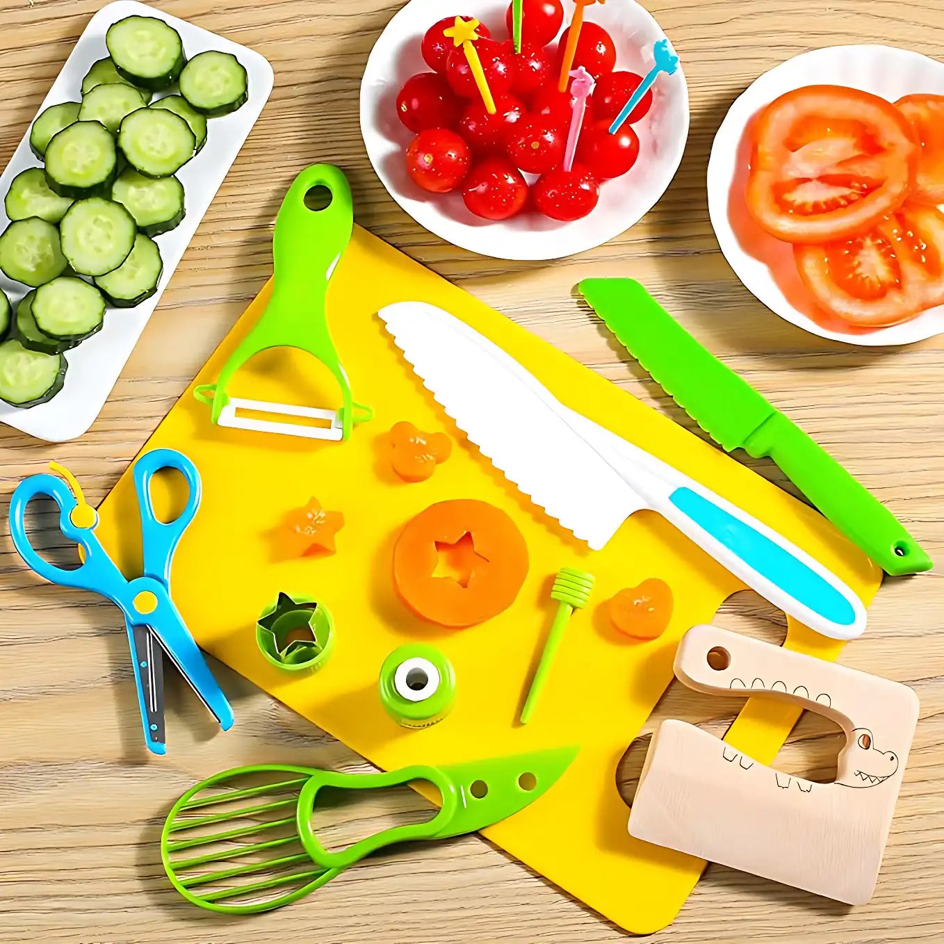Montessori Kids Kitchen Tool Set (13 Pieces) - CutePopToy