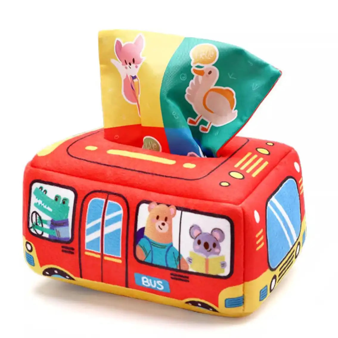 Montessori Sensory Toy Bus Baby Tissue Box - CutePopToy