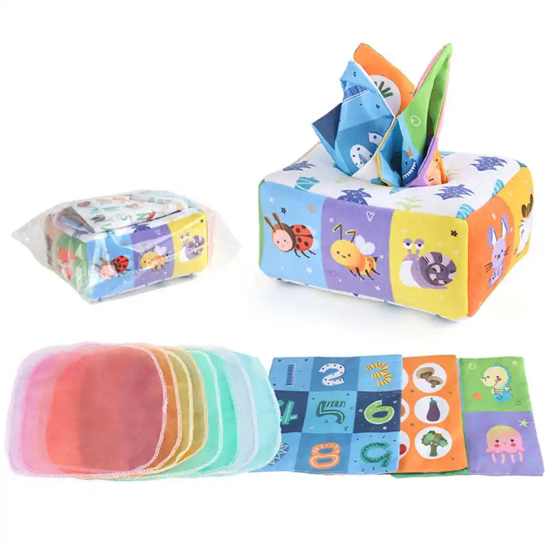 Montessori Sensory Toy Bus Baby Tissue Box - CutePopToy
