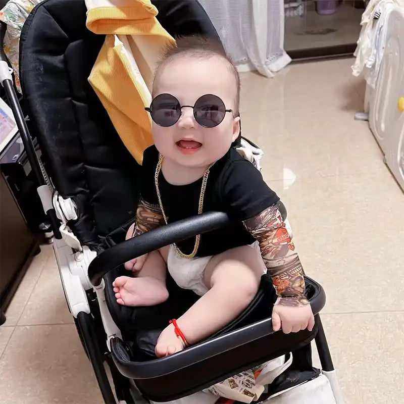 Newborn Baby Cotton Tattoo Sleeves Romper