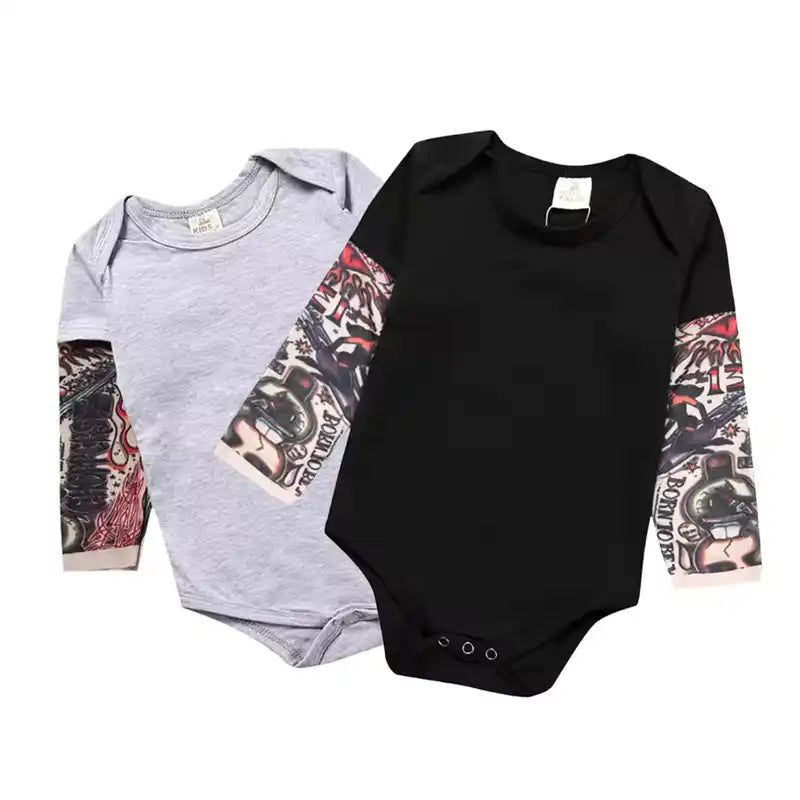 Newborn Baby Cotton Tattoo Sleeves Romper