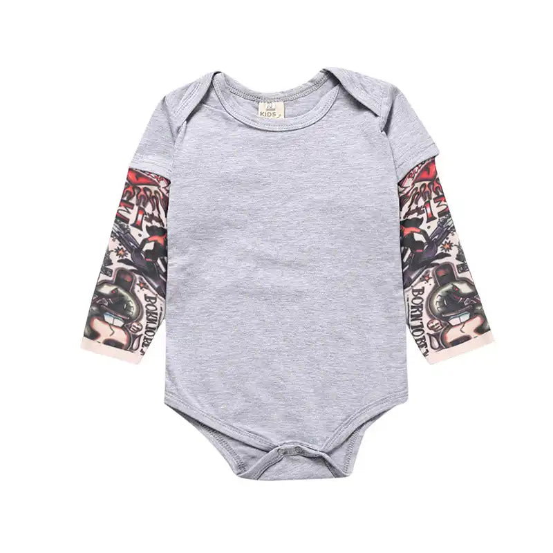 Newborn Baby Cotton Tattoo Sleeves Romper