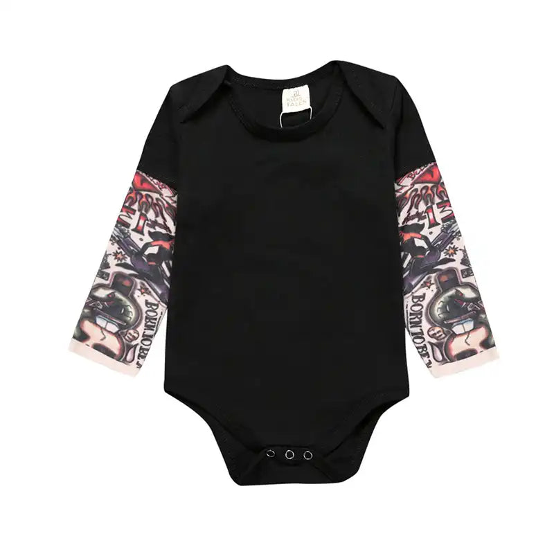 Newborn Baby Cotton Tattoo Sleeves Romper