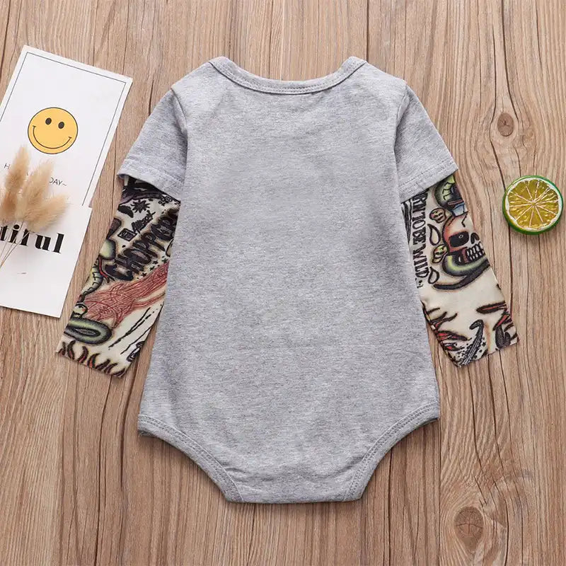 Newborn Baby Cotton Tattoo Sleeves Romper