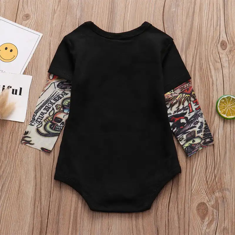 Newborn Baby Cotton Tattoo Sleeves Romper
