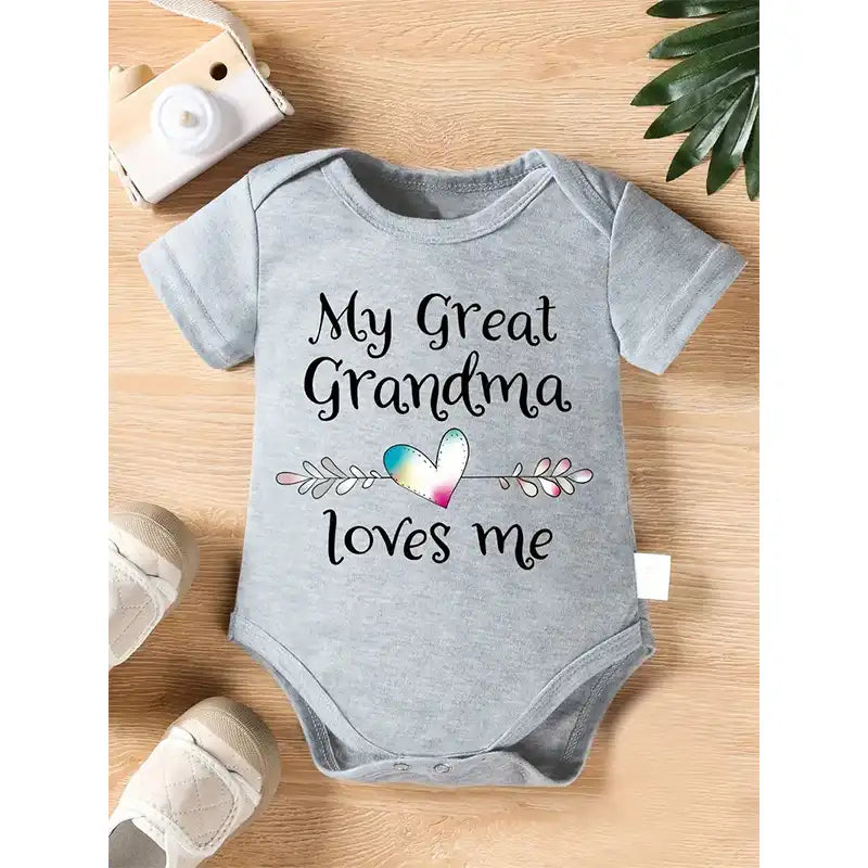 Newborn Gift - "My Great Grandma Loves Me" Baby Onesie (Fits 0-12 Months)