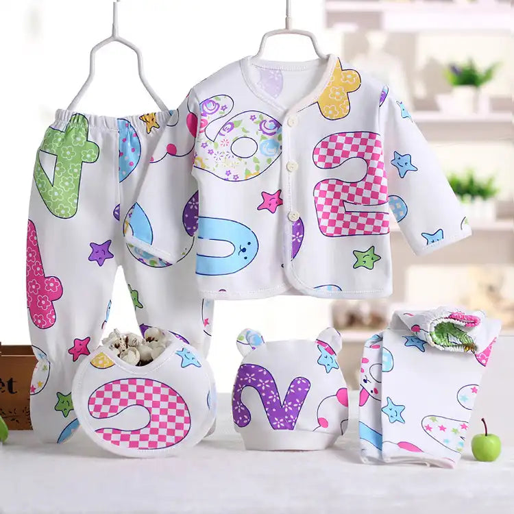 Pure Cotton Newborn Undergarment Set – 5 Pieces