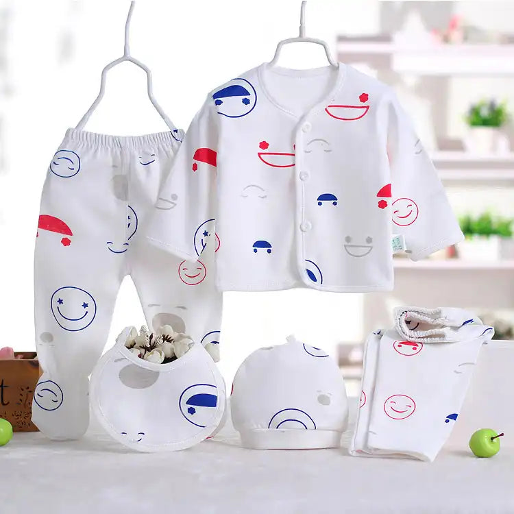 Pure Cotton Newborn Undergarment Set – 5 Pieces