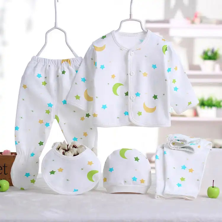 Pure Cotton Newborn Undergarment Set – 5 Pieces