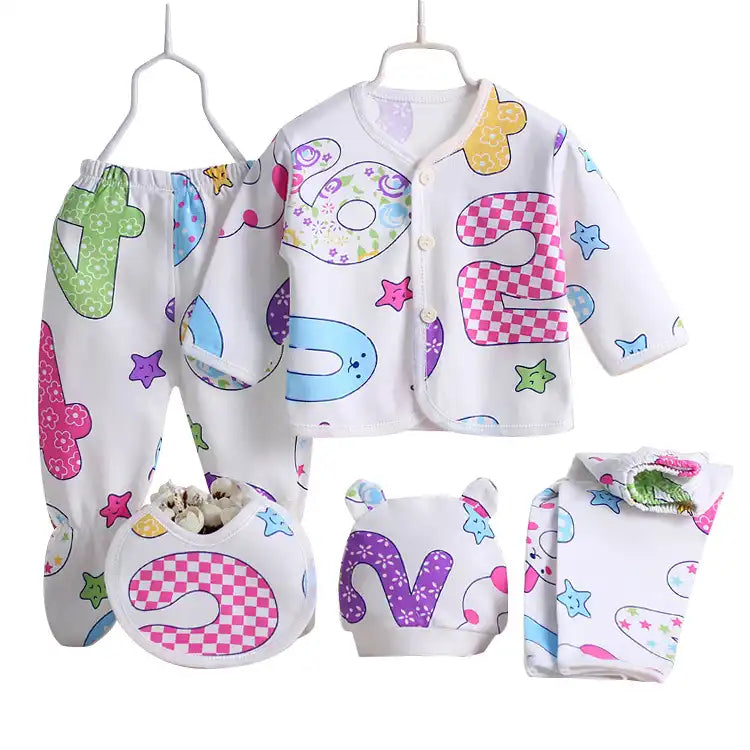 Pure Cotton Newborn Undergarment Set – 5 Pieces
